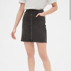 Zip Front Denim Mini Skirt Gap